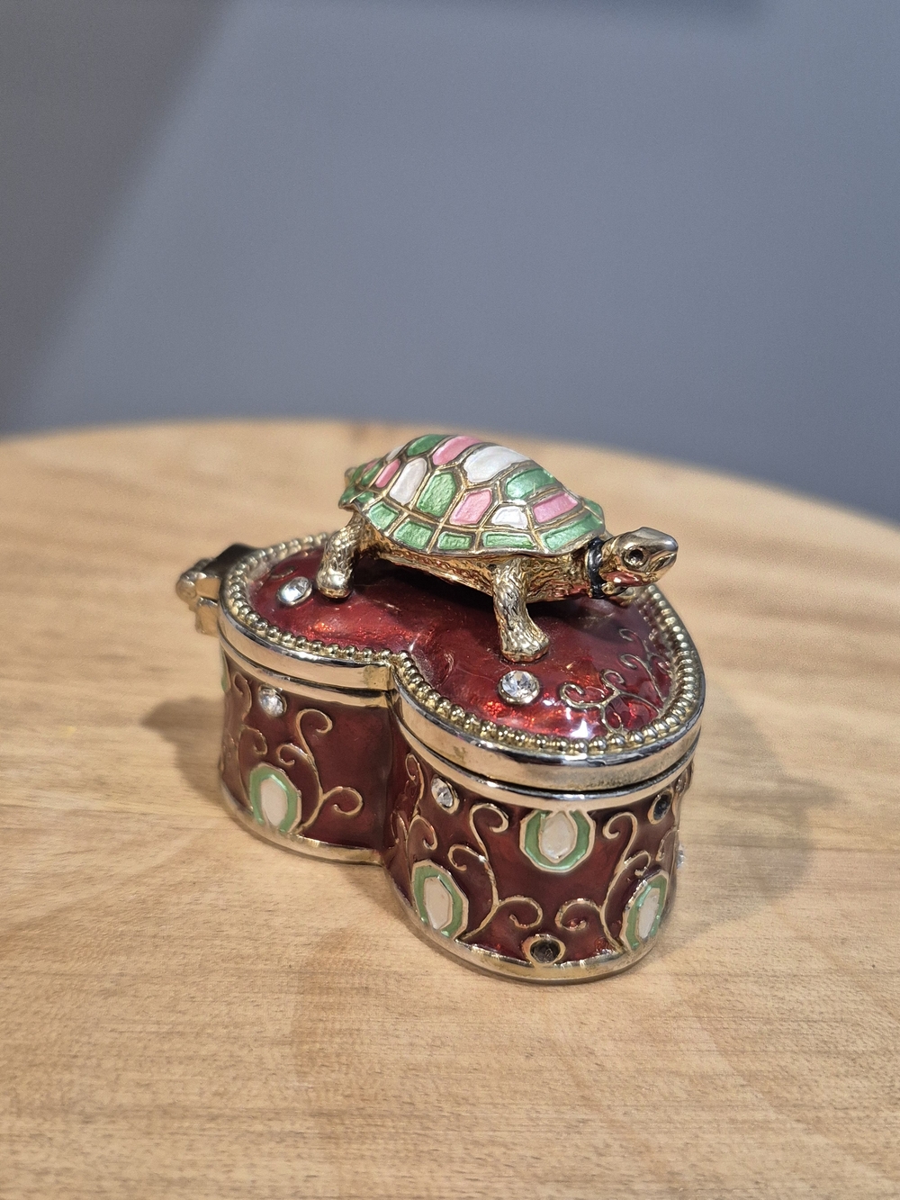 Enameled Turtle Jewelry Hinged Trinket Heart Box By Things Remembered